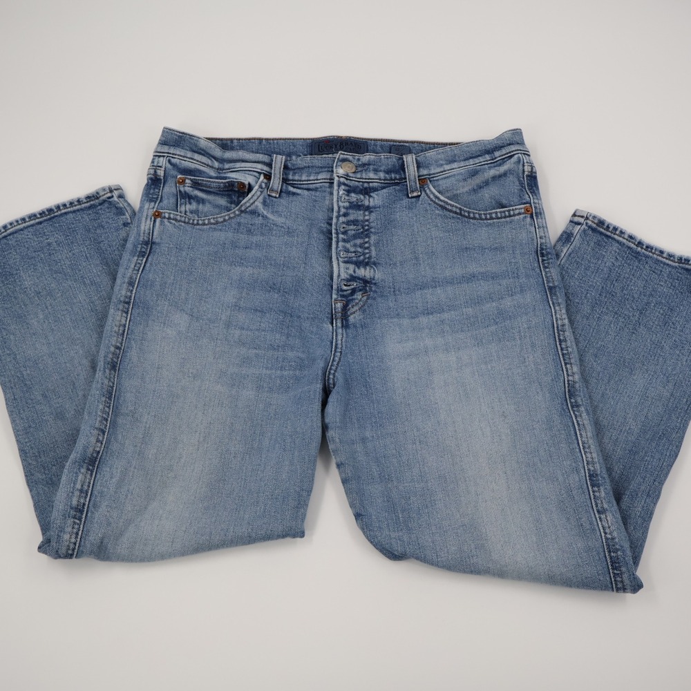 Lucky Brand Authentic Straight Crop Women 12/31 Light Blue Button Fly 7W14552